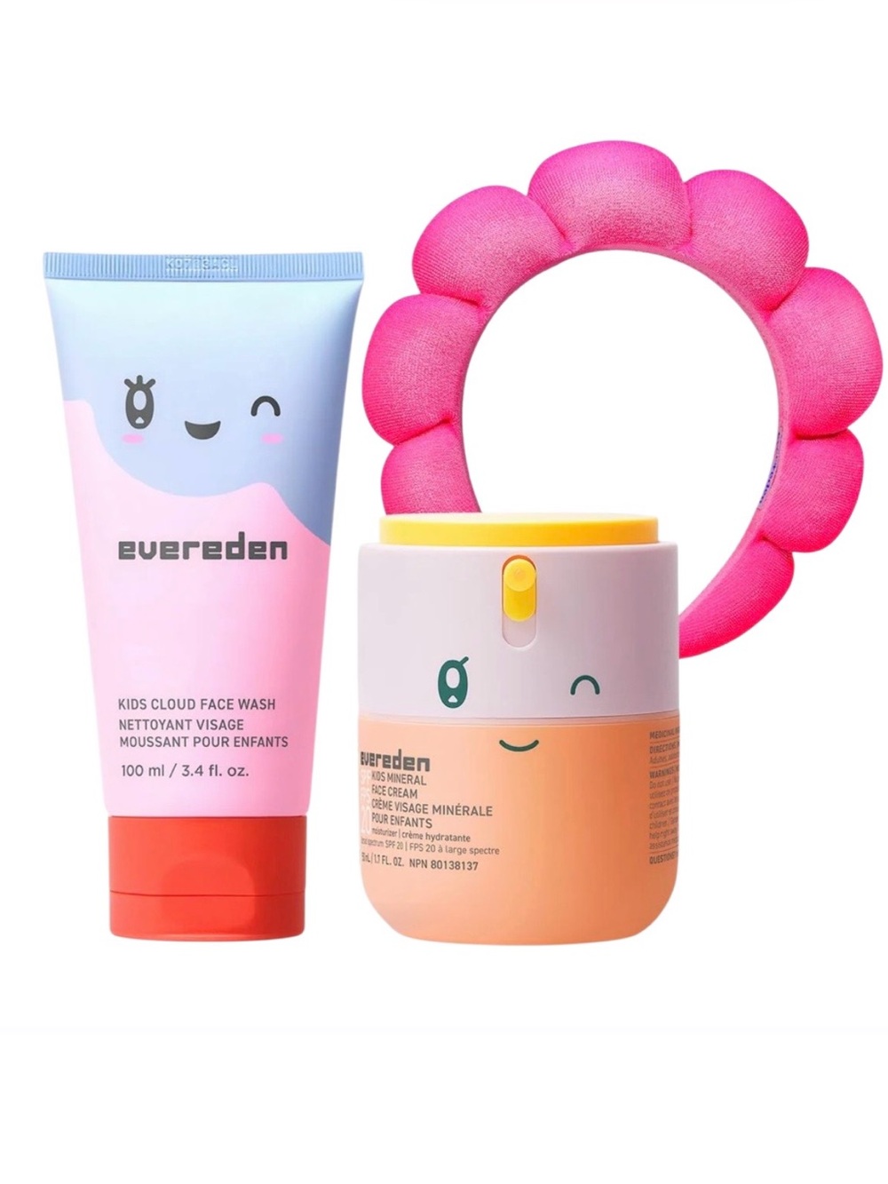 Evereden Kids Healthy Morning Duo Cloud Face Wash Mineral Sunscreen Headband